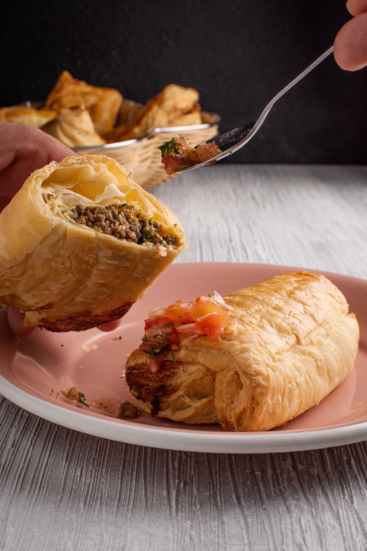 Hojaldre de carne picante